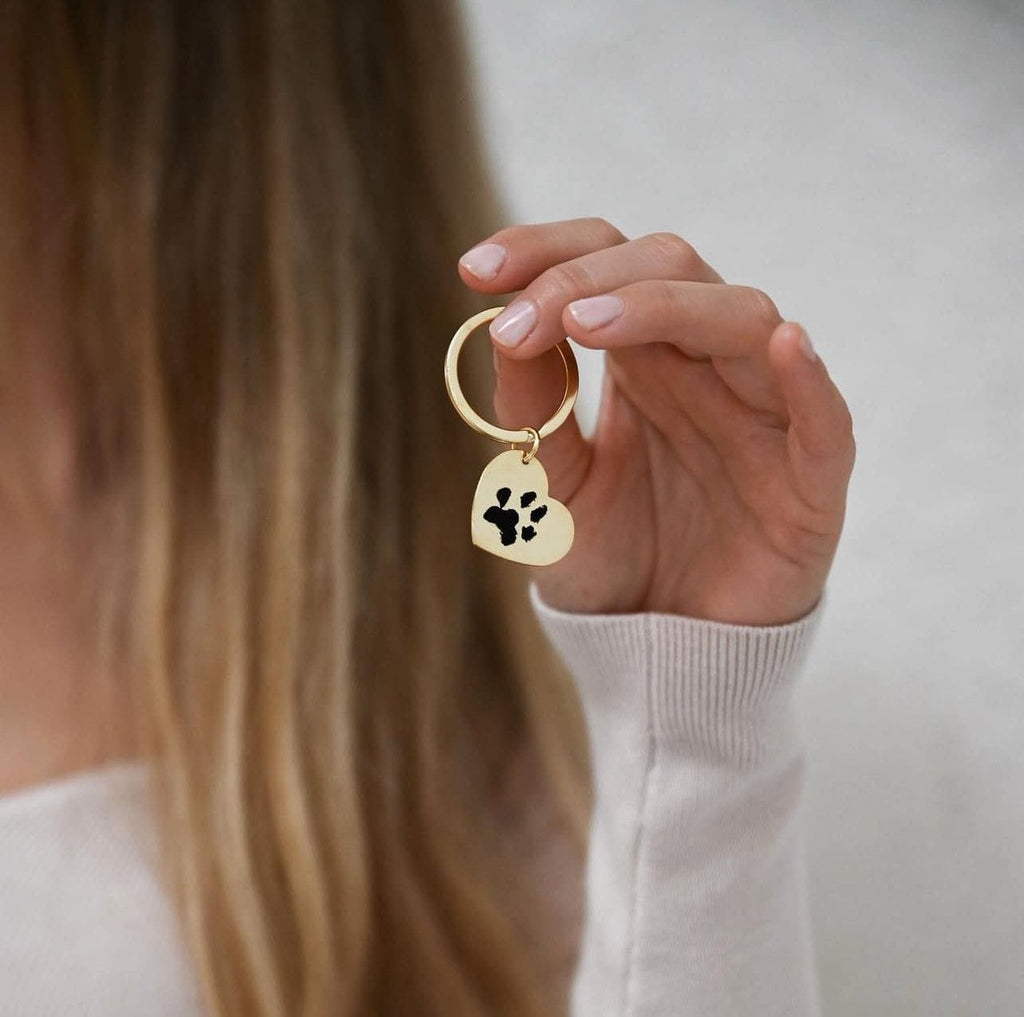 Paw KeepSake Keychain Heart