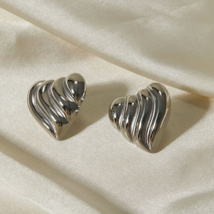 Swirl Heart Studs