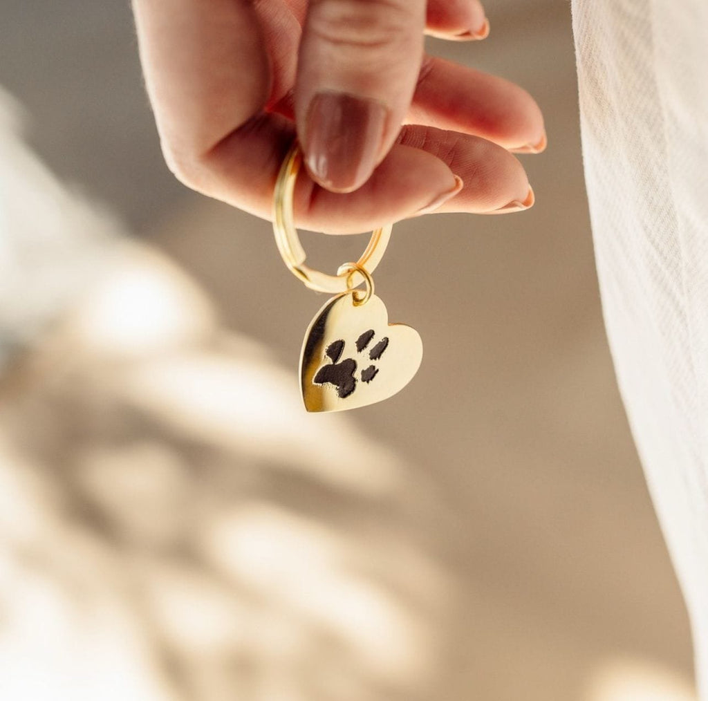 Paw KeepSake Keychain Heart