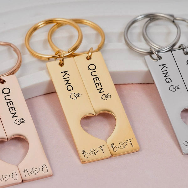 Couple Heart Keychain