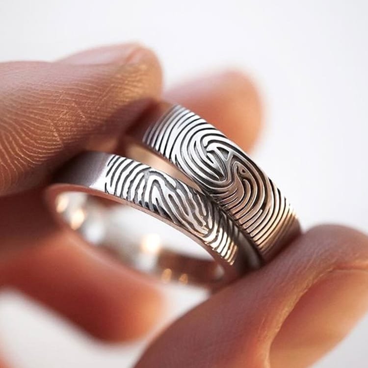 FingerPrints Ring Couple Set