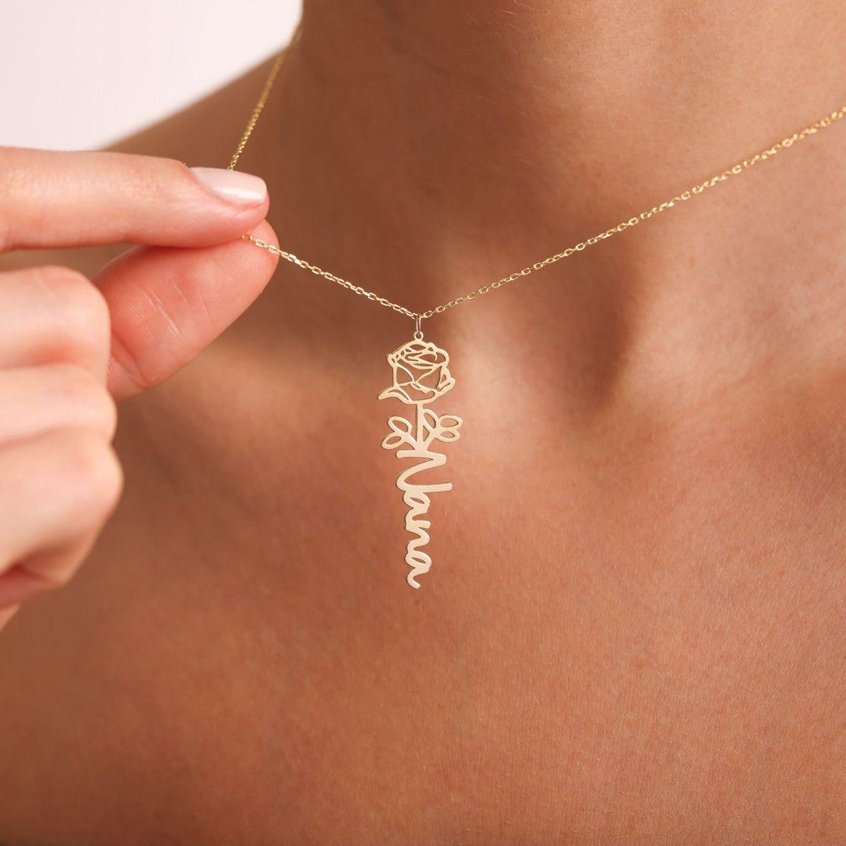 FloralScript Necklace
