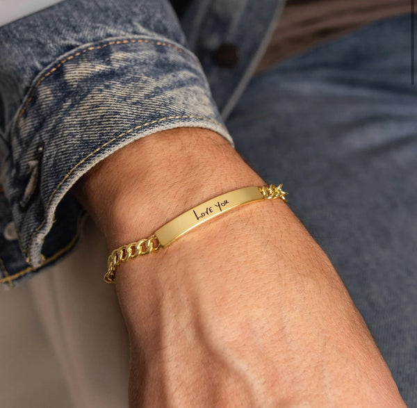 Men’s Engraved Bar Bracelet