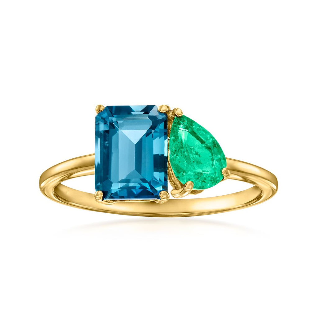 Emerald & Pear Birthstone Toi et Moi Ring