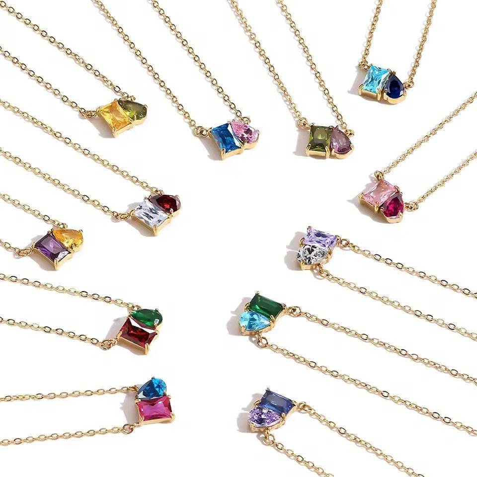 Toi et Moi Birthstone Necklace
