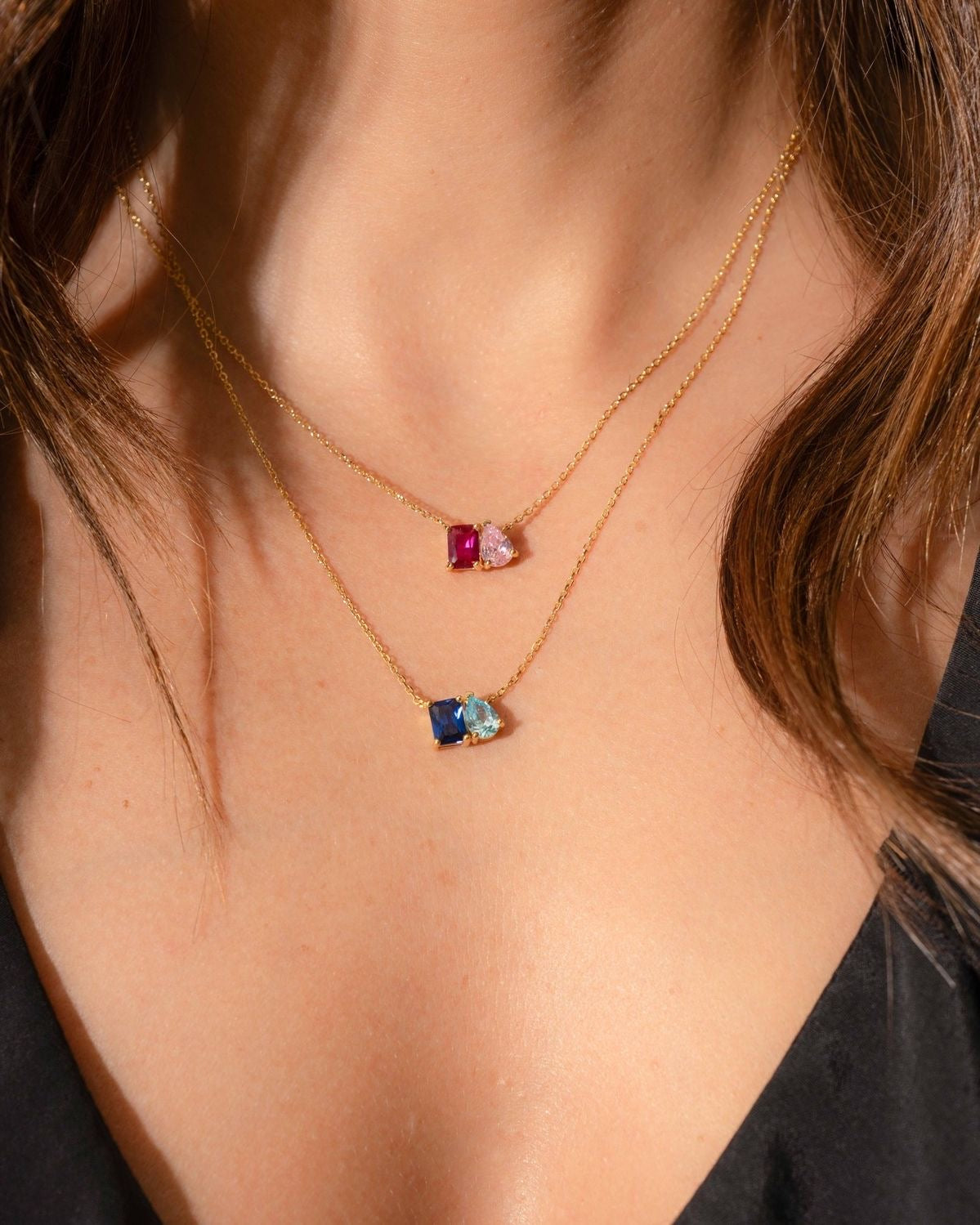Toi et Moi Birthstone Necklace