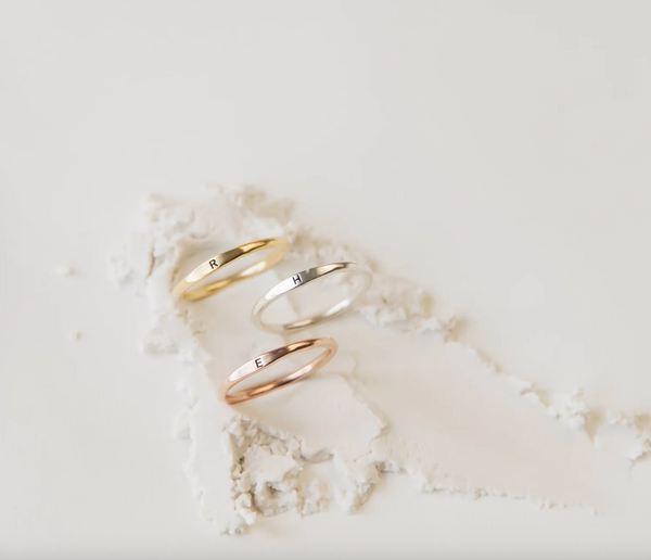 Dainty Initial Ring