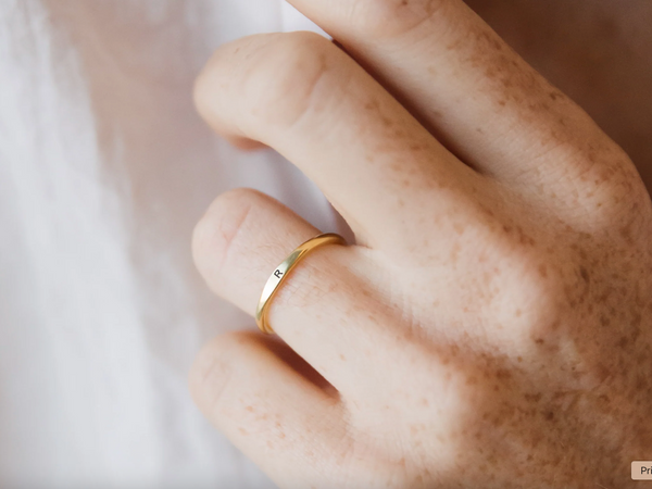 Dainty Initial Ring