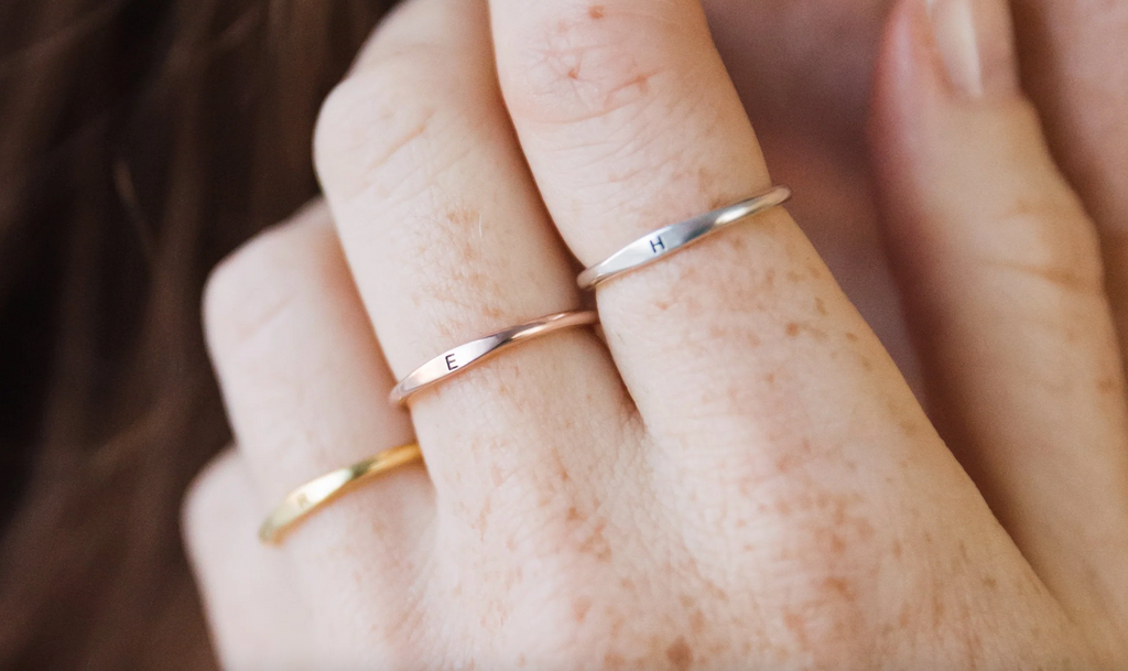 Dainty Initial Ring