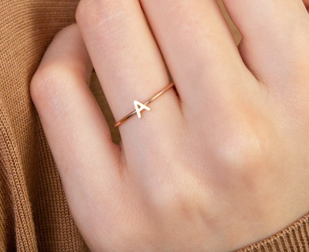 Dainty Letter Ring