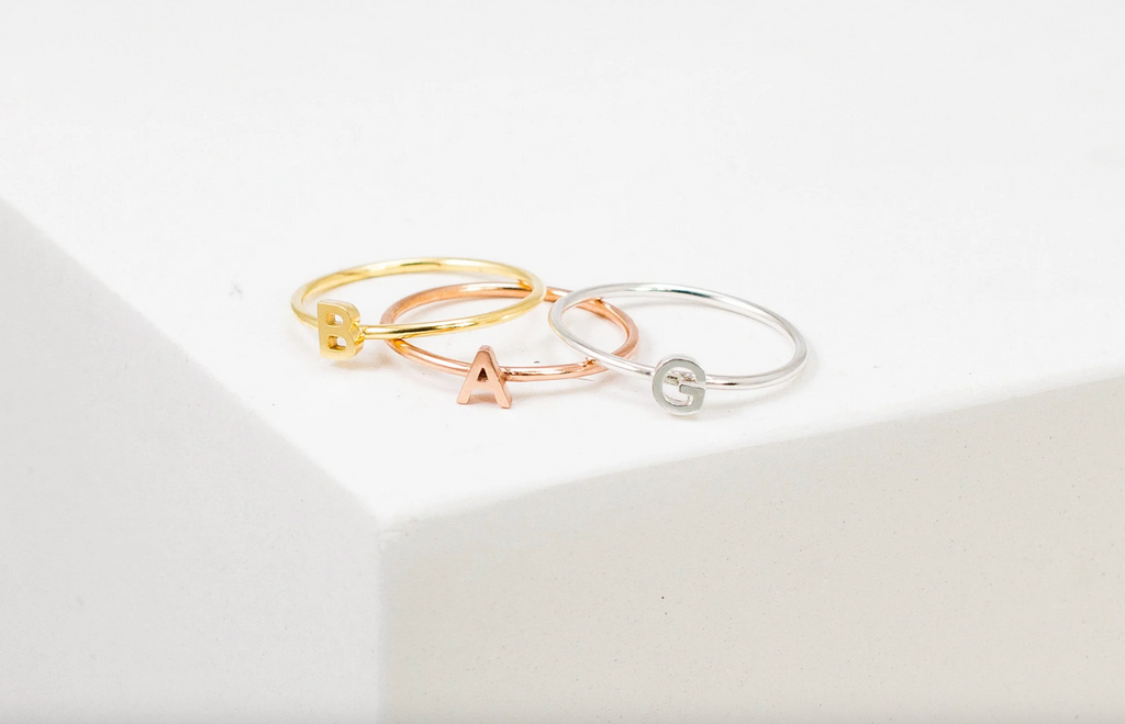 Dainty Letter Ring