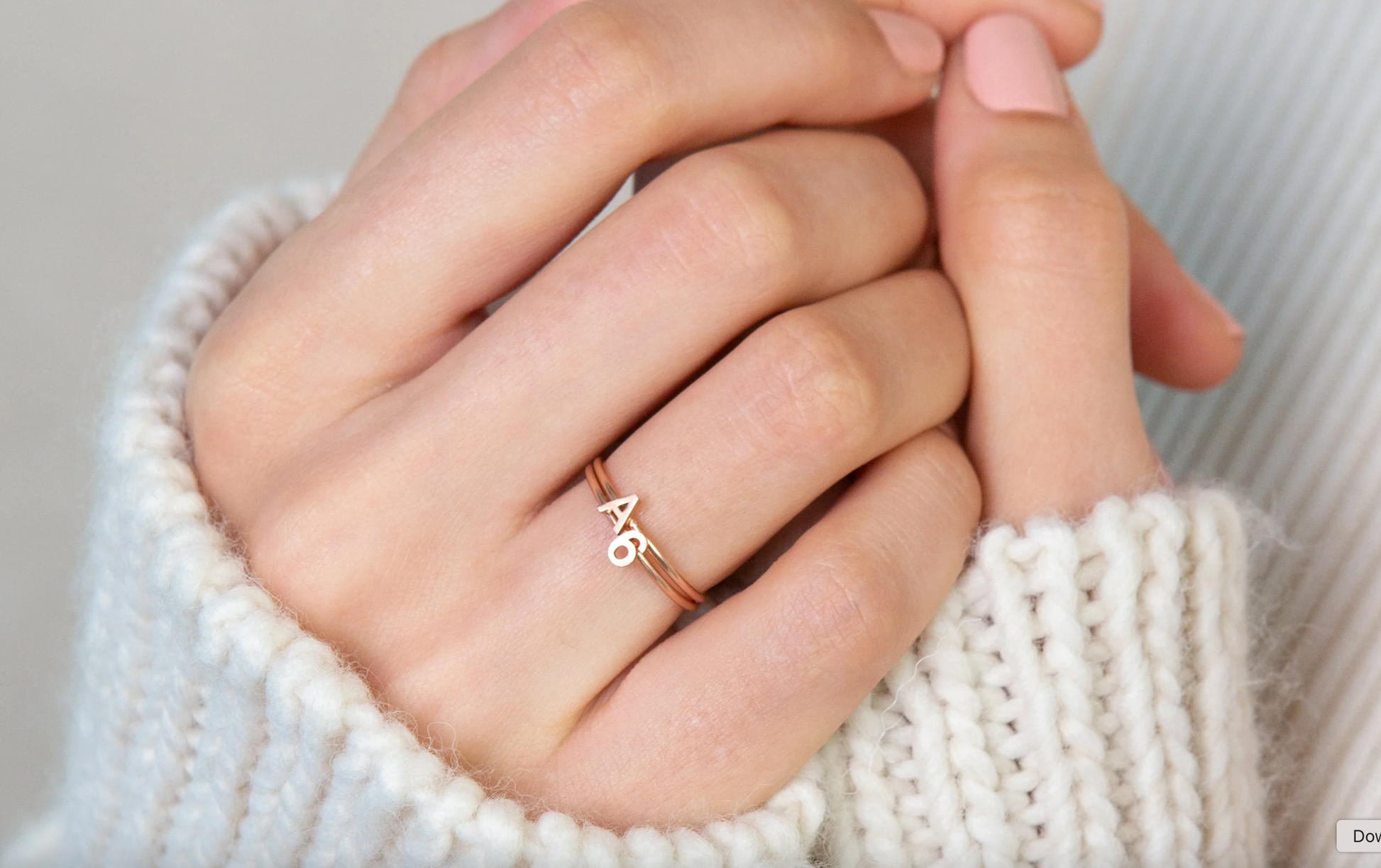 Dainty Letter Ring