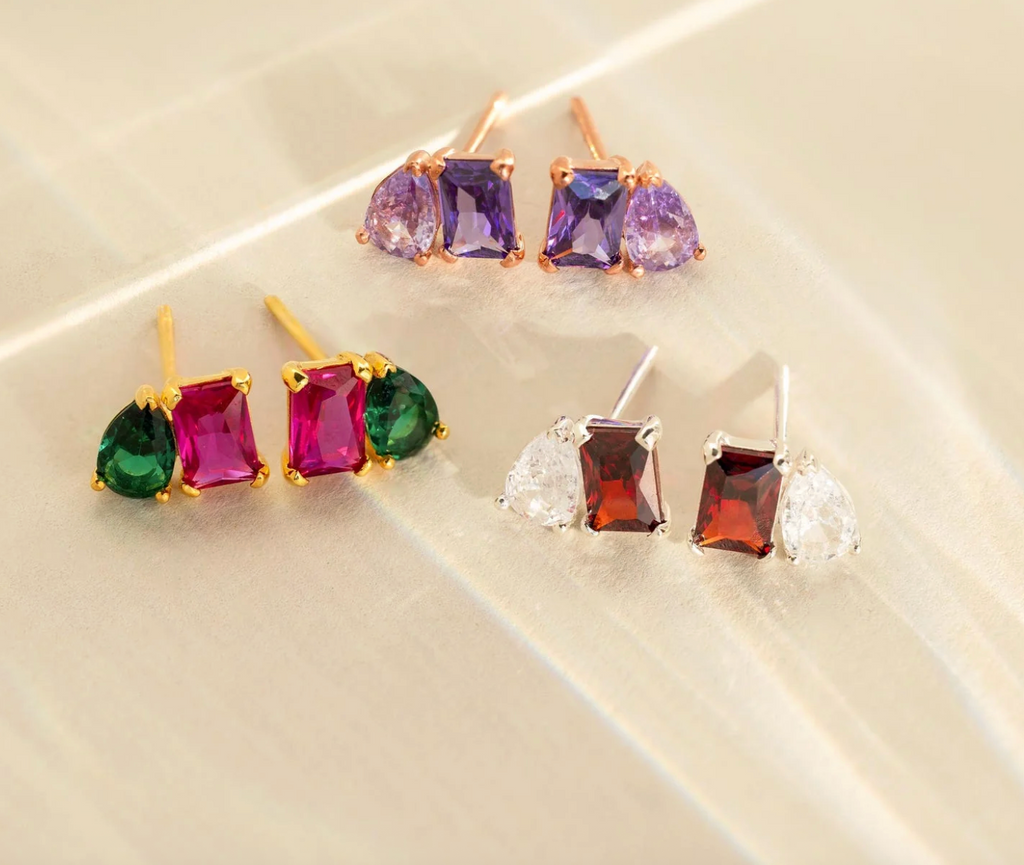 Toi et Moi Birthstone Earrings