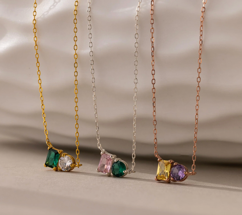 Toi et Moi Birthstone Necklace