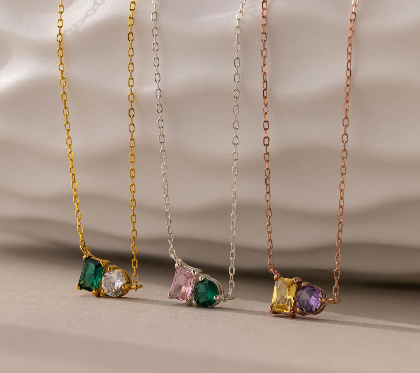 Toi et Moi Birthstone Necklace