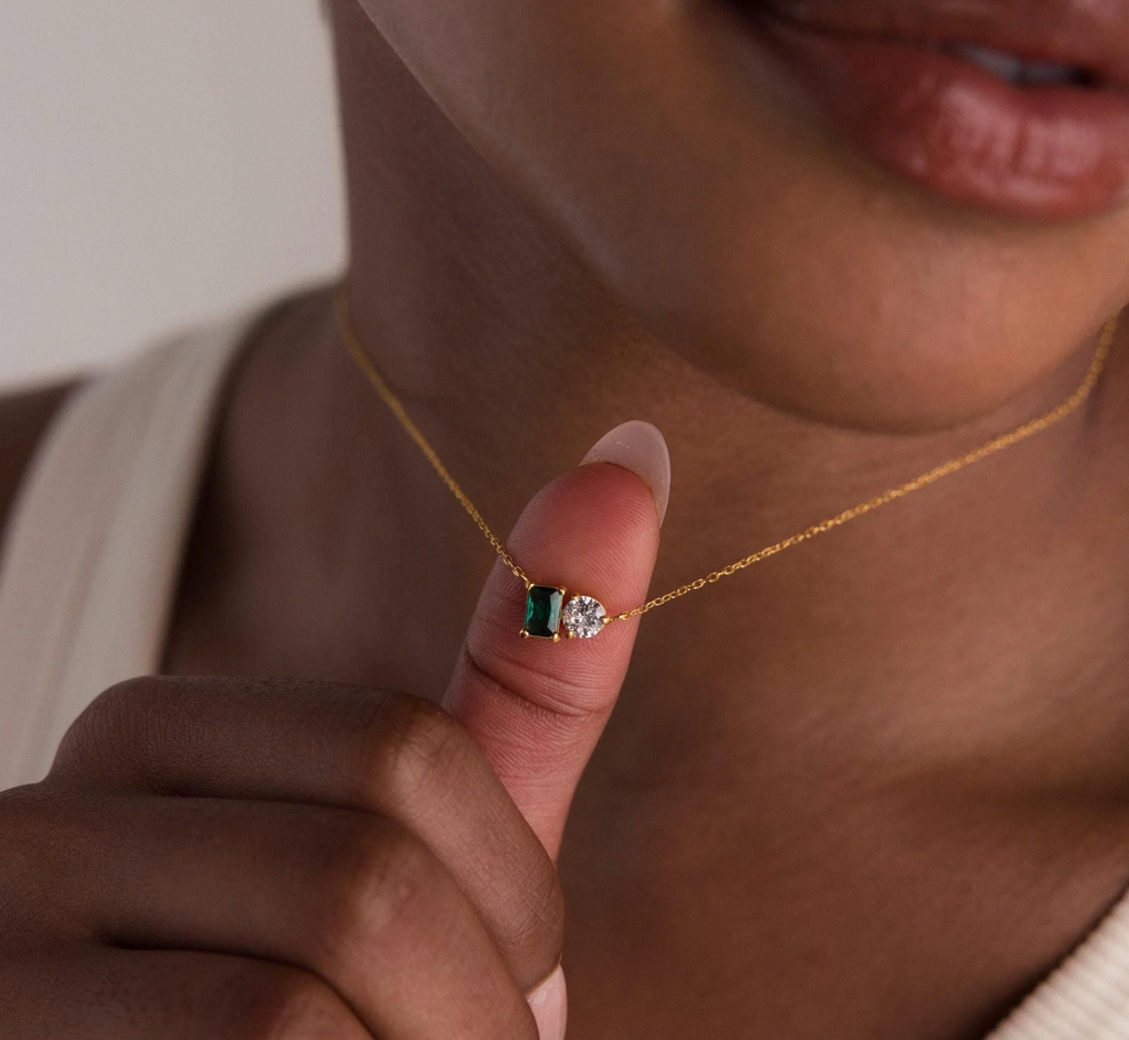 Toi et Moi Birthstone Necklace