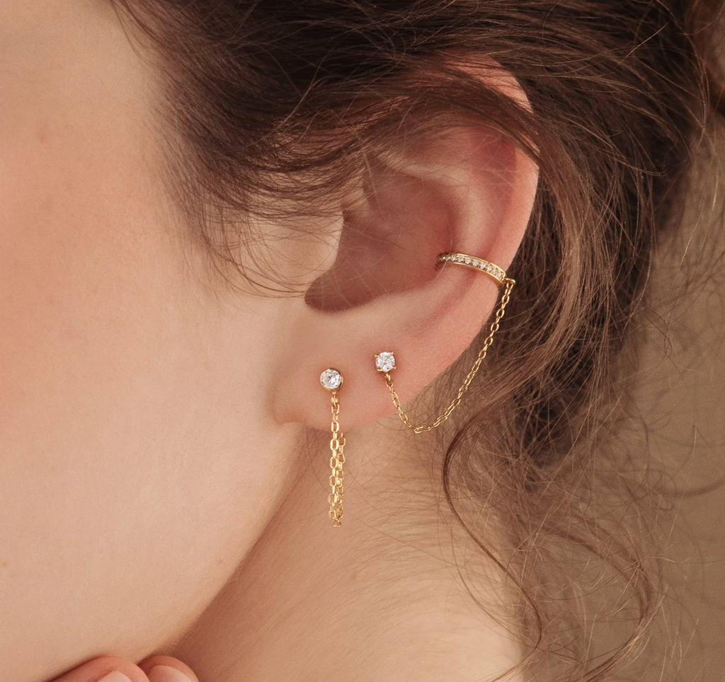 Birthstone Chain Studs