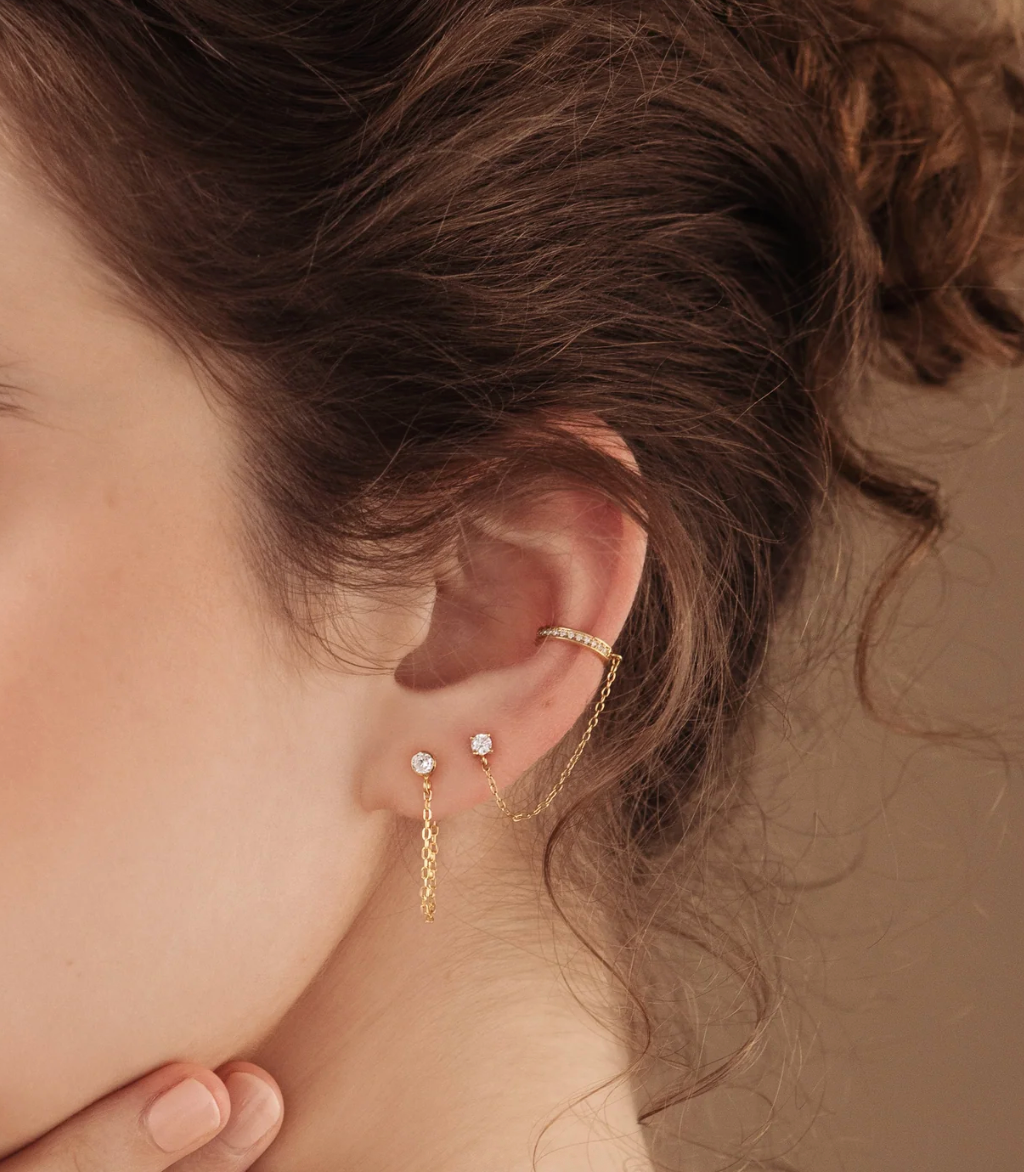 Birthstone Chain Studs