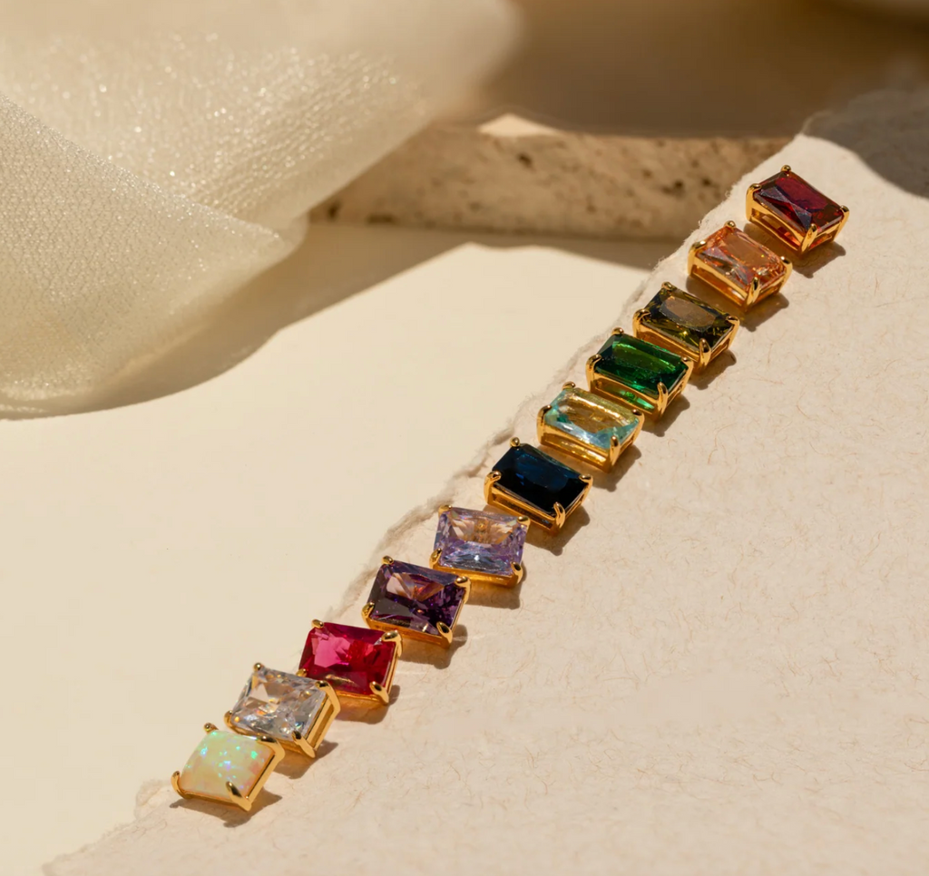 Emerald Birthstone Studs