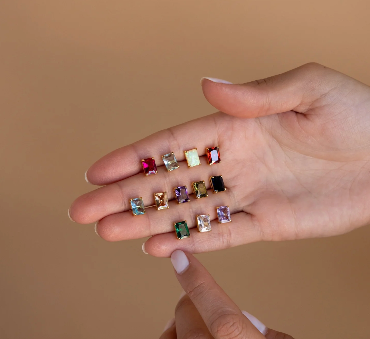 Emerald Birthstone Studs