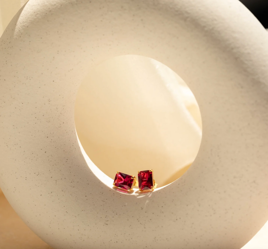 Emerald Birthstone Studs