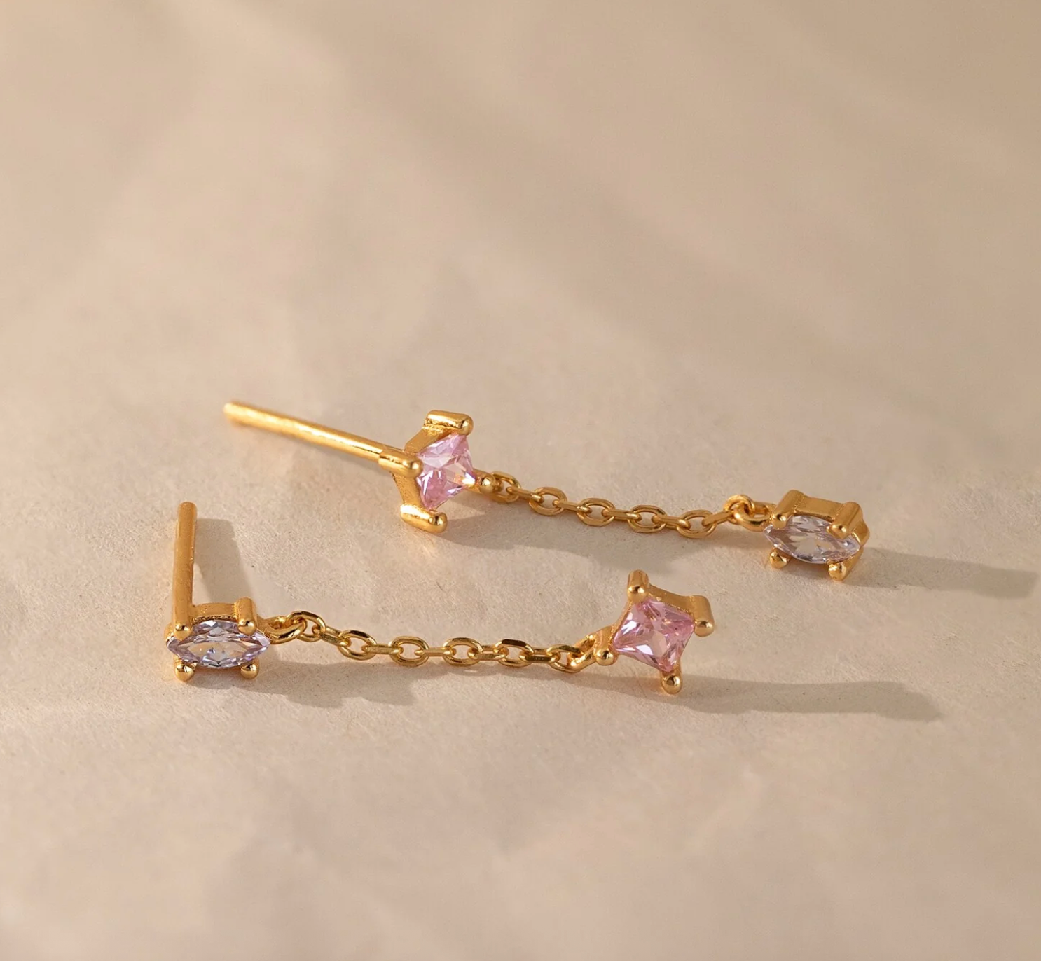 Mixed Crystal Drop Earrings