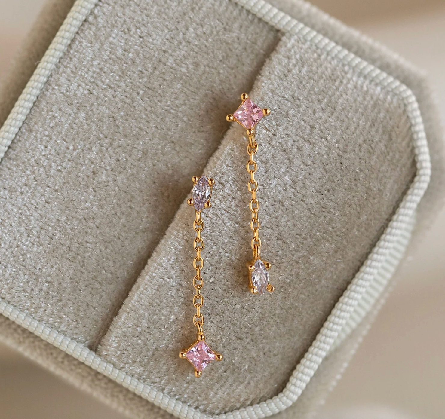 Mixed Crystal Drop Earrings