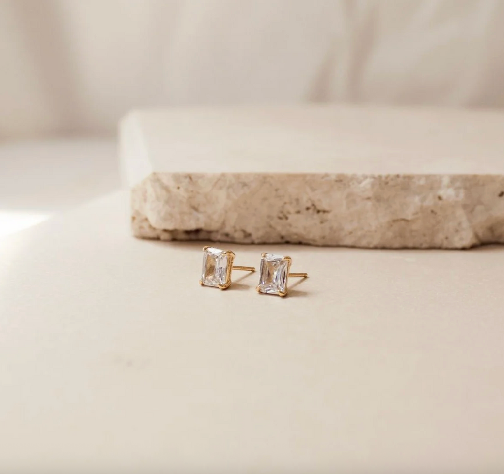 Emerald Diamond Studs