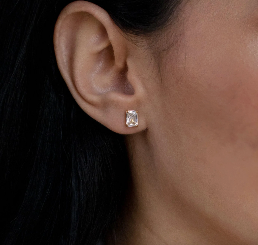 Emerald Diamond Studs