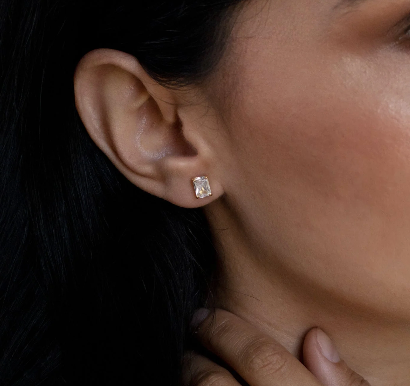 Emerald Diamond Studs