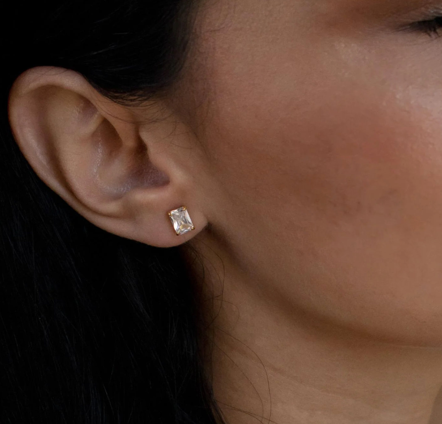 Emerald Diamond Studs