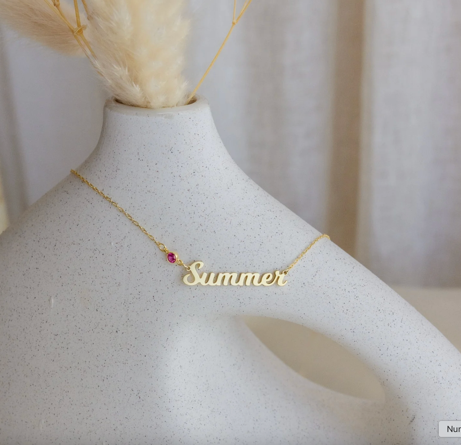 Birthstone Name Necklace