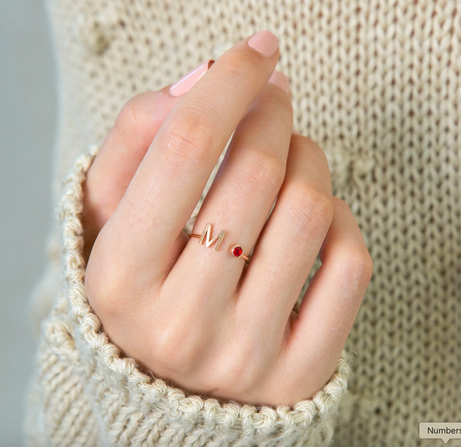 Initial Birthstone Ring