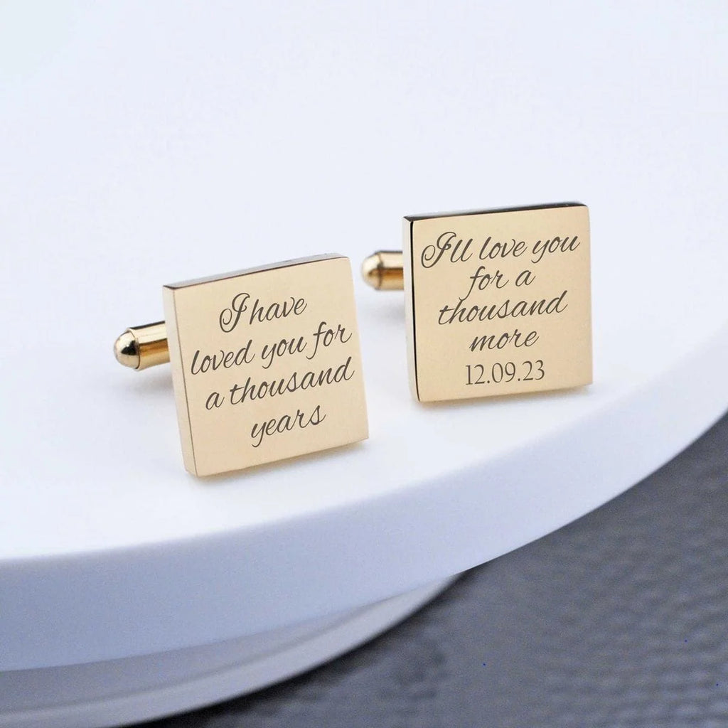 Handwriting engraved cufflinks