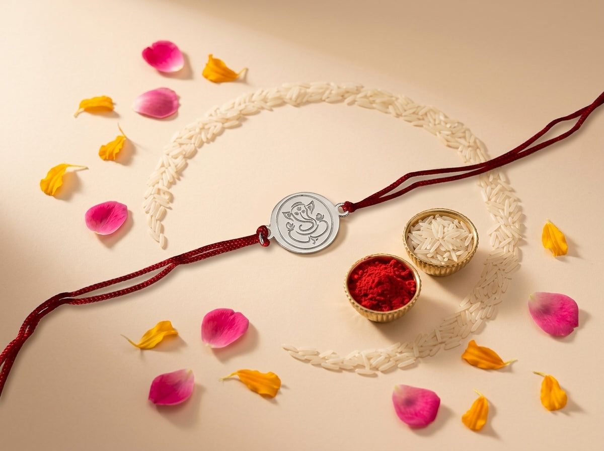 Ganesha Silver Rakhi