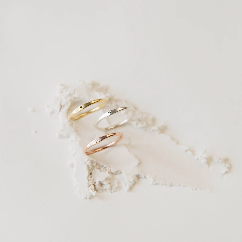 Dainty Initial Ring