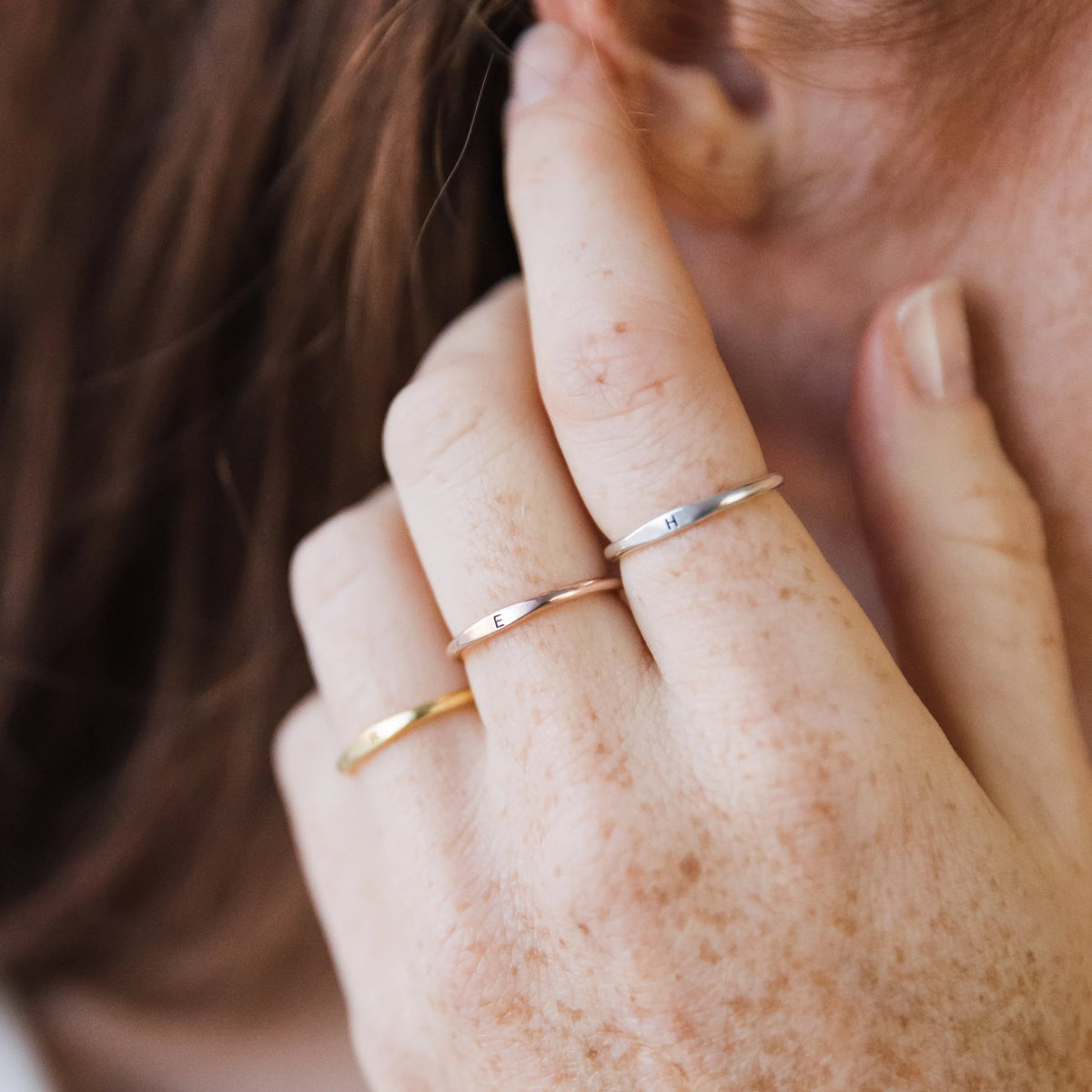 Dainty Initial Ring