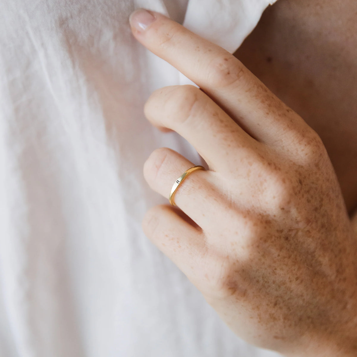 Dainty Initial Ring