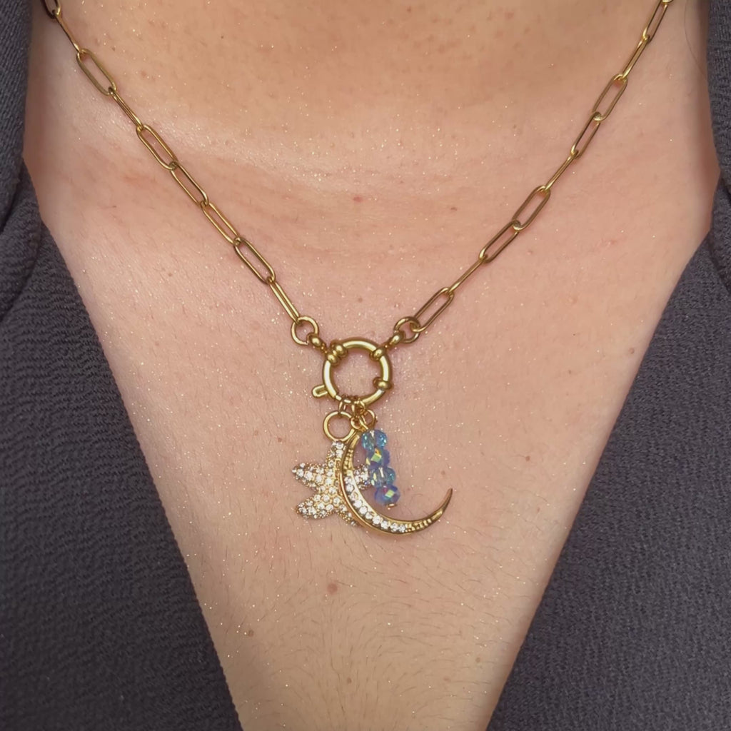 Paper clip charm Necklace