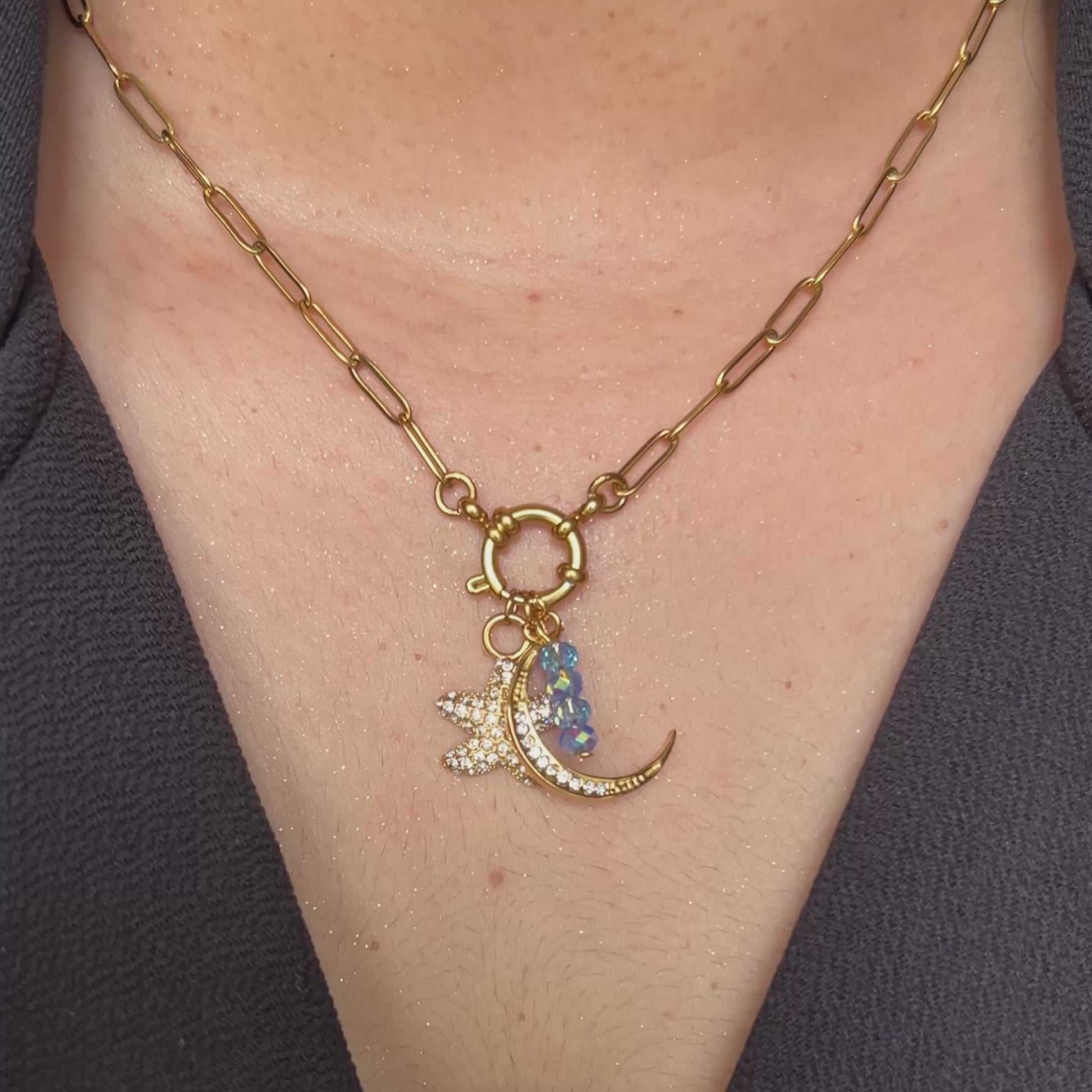 Paper clip charm Necklace