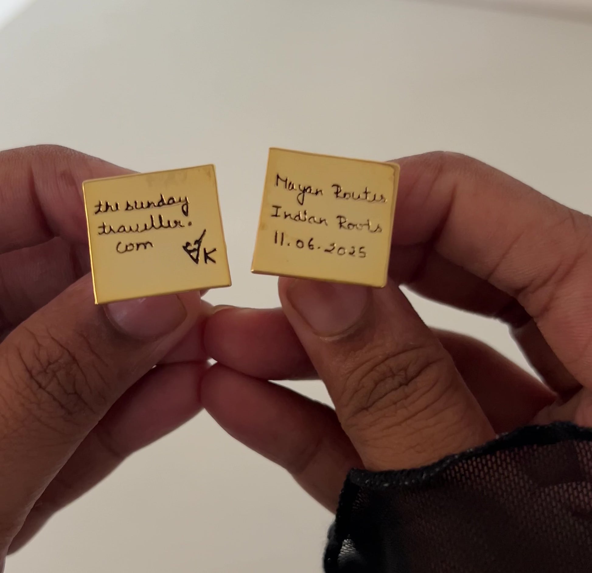 Handwriting engraved cufflinks